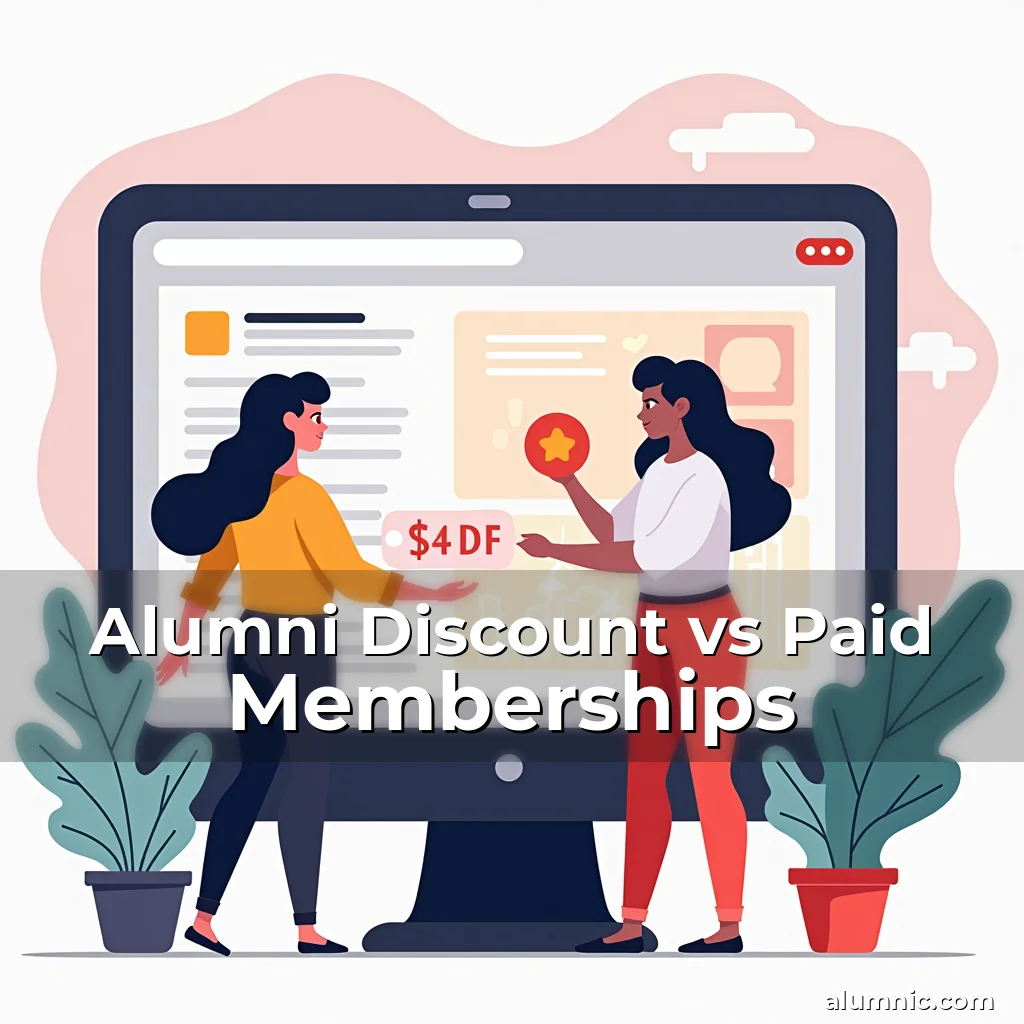 Artistic representation for Alumni Discount vs Paid Memberships