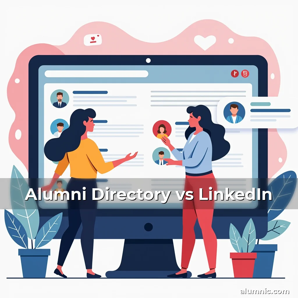 Artistic representation for Alumni Directory vs LinkedIn