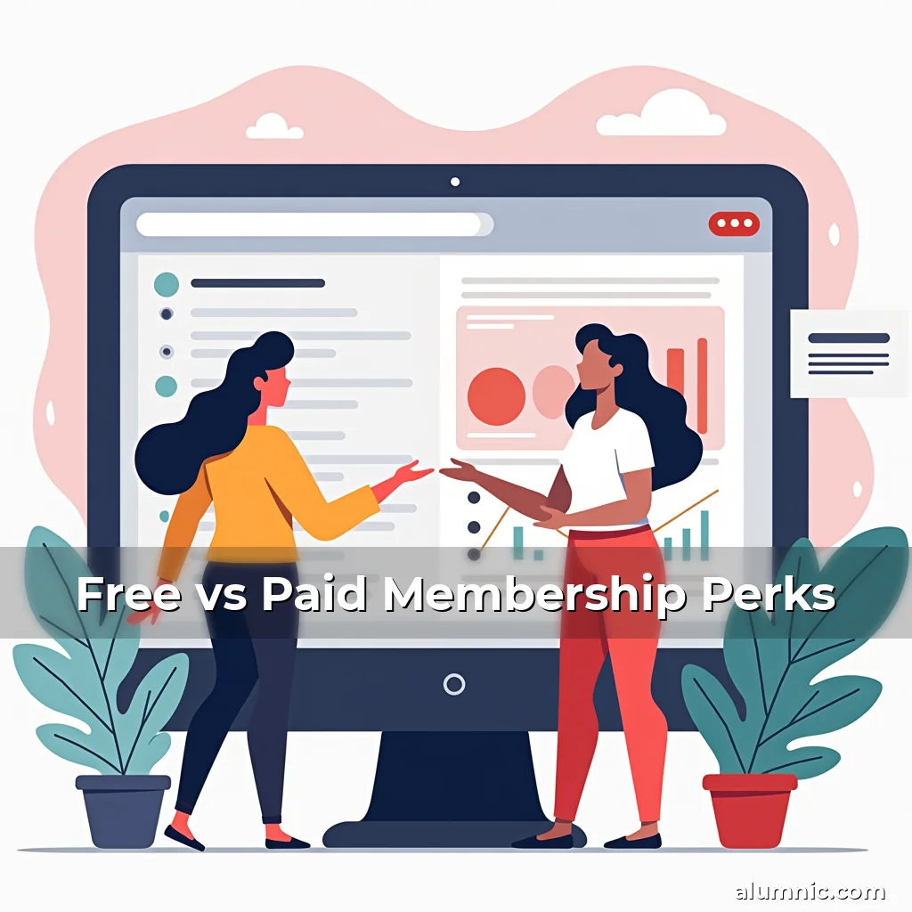 Artistic representation for Free vs Paid Membership Perks
