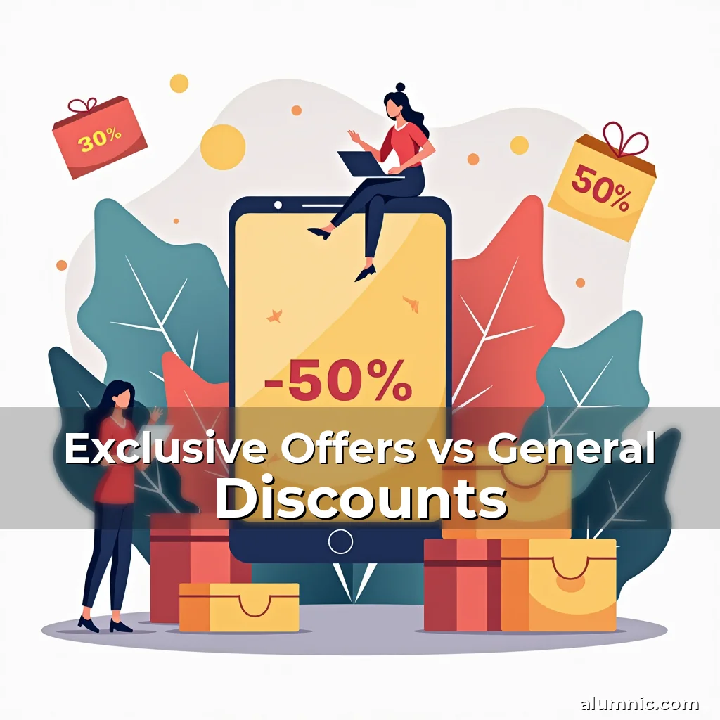 Artistic representation for Exclusive Offers vs General Discounts