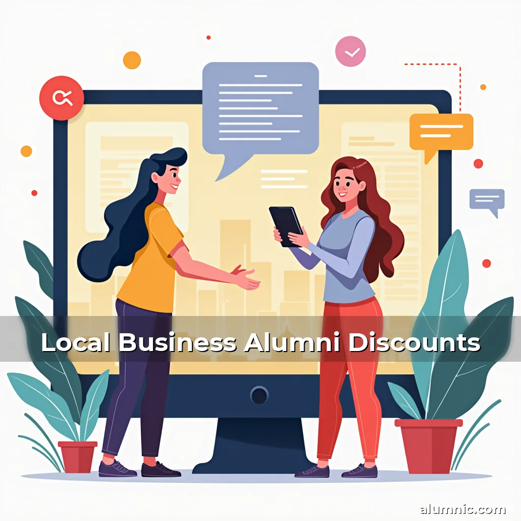 Artistic representation for Local Business Alumni Discounts