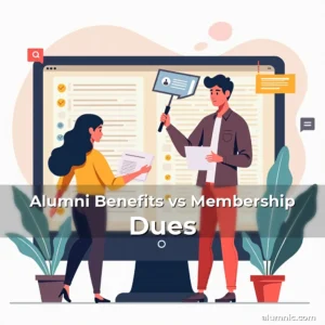 Artistic representation for Alumni Benefits vs Membership Dues