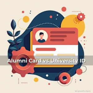 Artistic representation for Alumni Card vs University ID